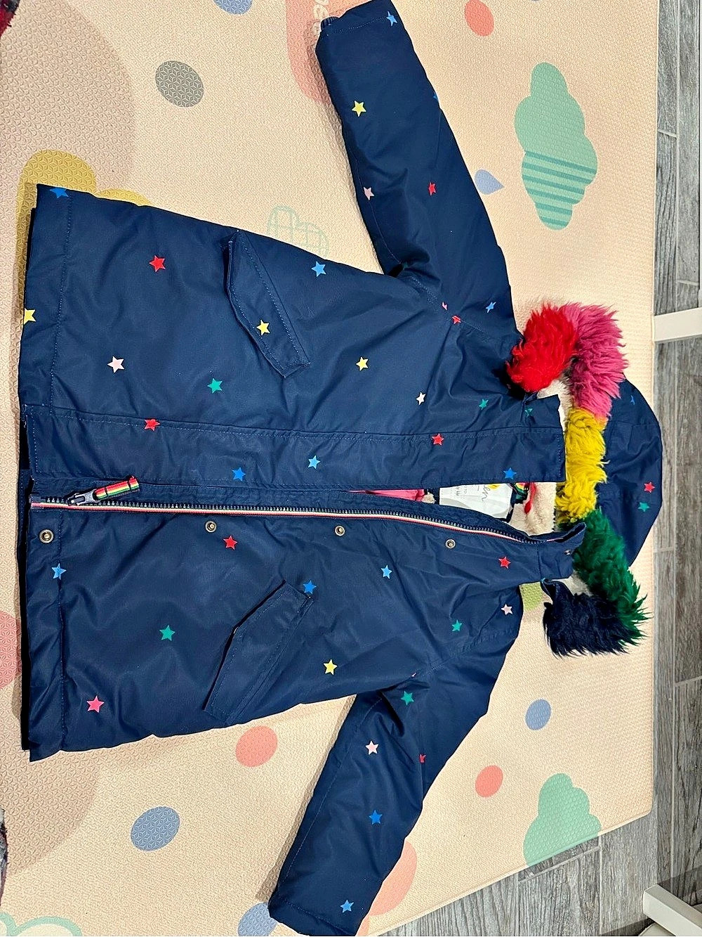 Boden Girls 5-6Y Star Print Puffer Jacket
